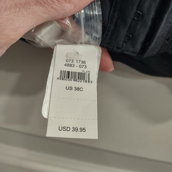 NWT AERIE Real Happy Strapless Push Up Bra Black Size 38C Removable Straps Clear - Picture 8 of 8